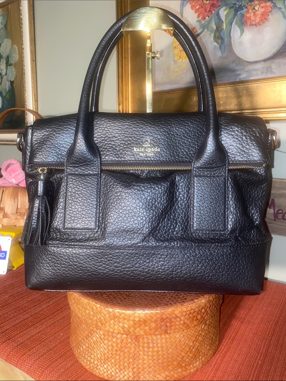 Kate Spade Southport Avenue Carmen Black Pebbled Leather Satchel - Picture 13 of 14